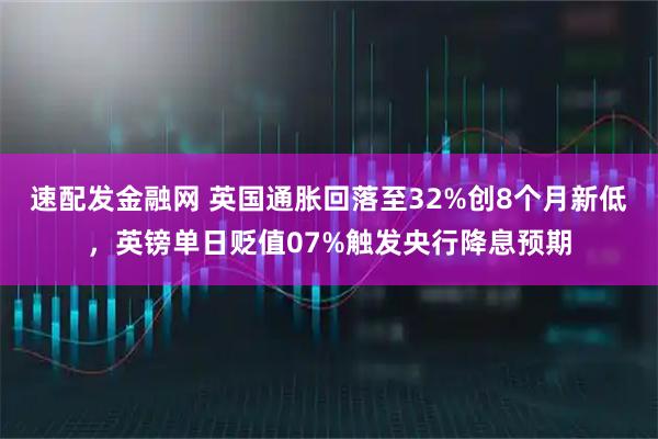速配发金融网 英国通胀回落至32%创8个月新低，英镑单日贬值07%触发央行降息预期